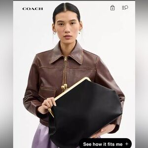 Coach Large Oversized Kisslock Frame Bag- Black